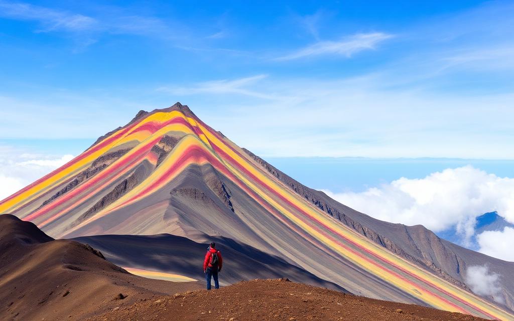 Striped mountain ridge in the Peruvian highlands